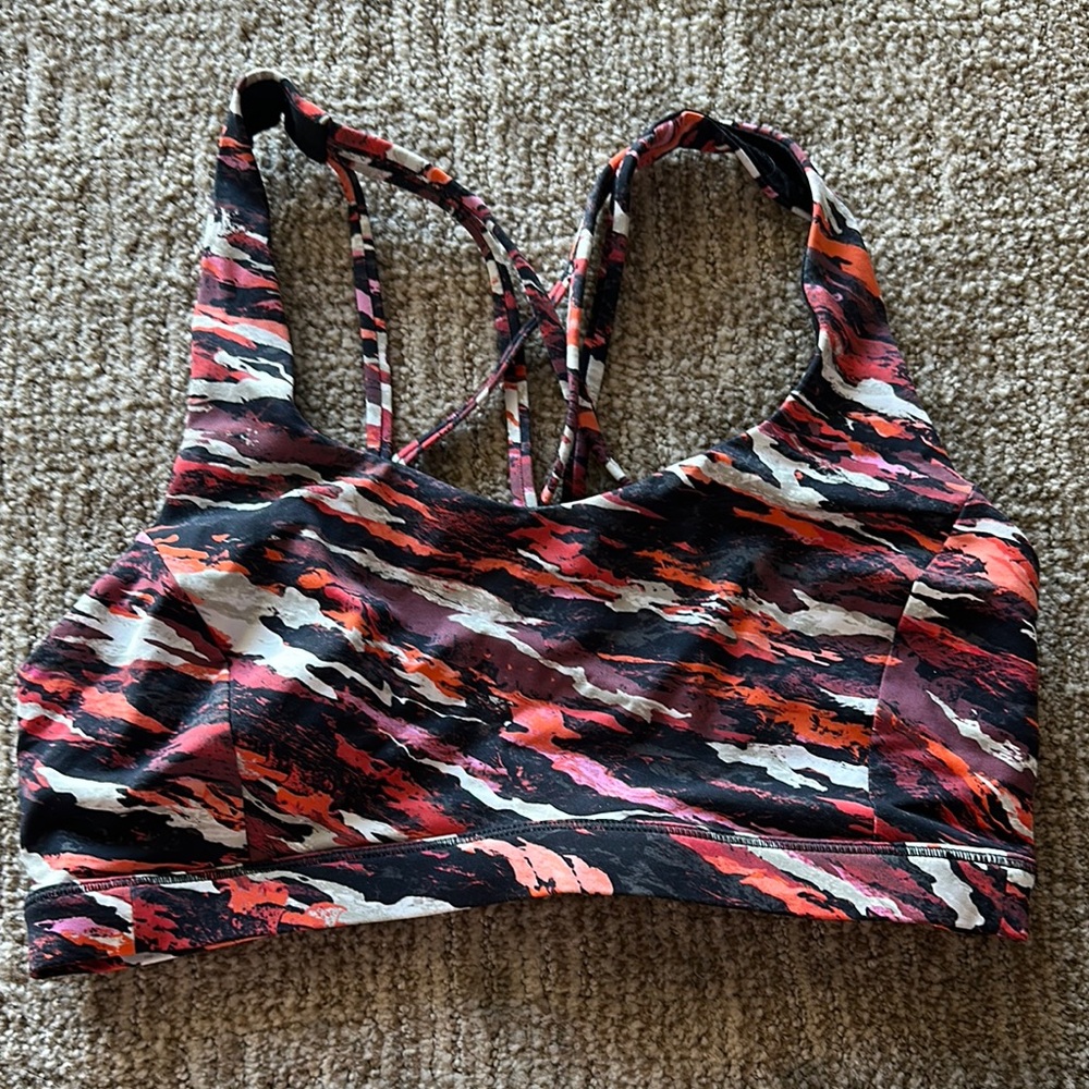 Lululemon Athletica Red and Black Sports Bra